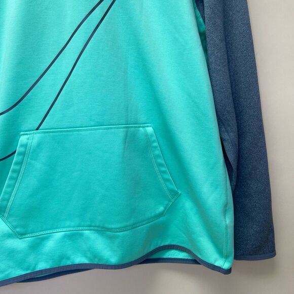 Nike Dri Fit Teal & Gray Hoodie Zip Up Long Sleeve Sweater size large - Picture 3 of 8